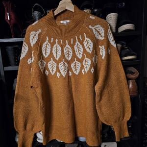 Maurices Rust Leaf Pattern Sweater